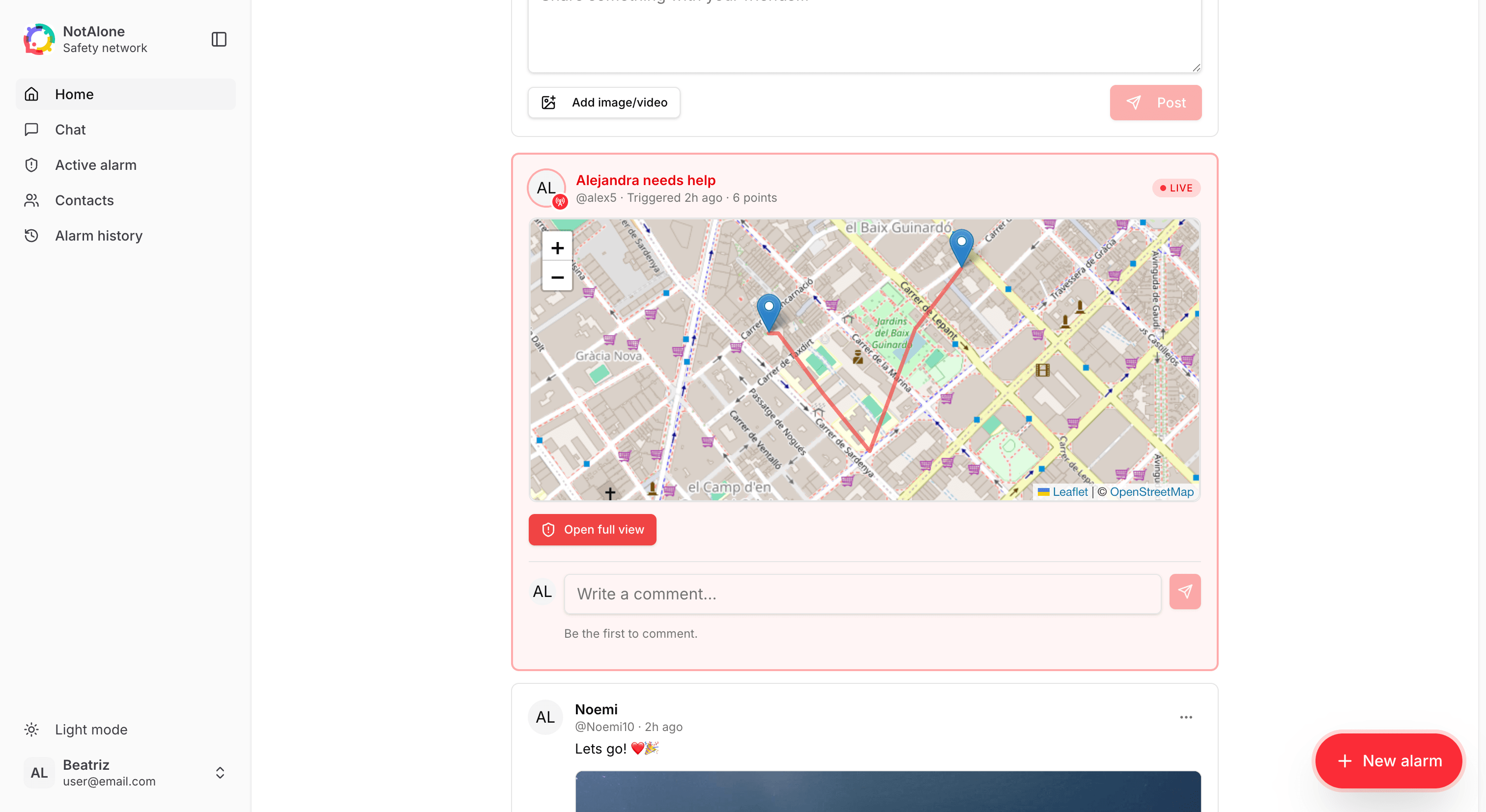 NotAlone app preview